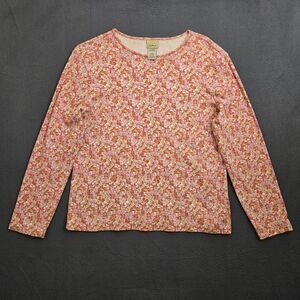 L.L. Bean Women L Reg Pink Floral Long Sleeve Top